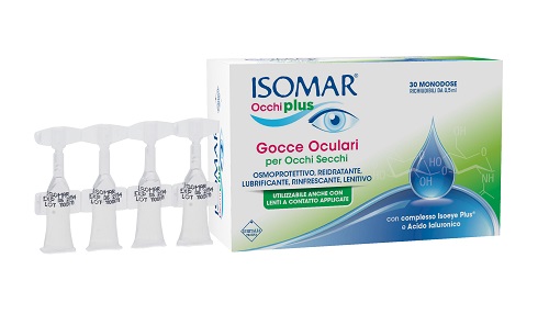 ISOMAR OCCHI PLUS GOCCE OCULARI PER OCCHI SECCHI ALL'ACIDO IALURONICO 0,25% 30 FLACONCINI MONODOSE - Newepa Srl