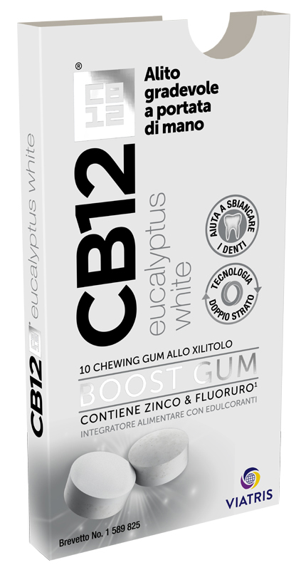 CB12 BOOST EUCALYPTUS WHITE 10 CHEWING GUM - Newepa Srl