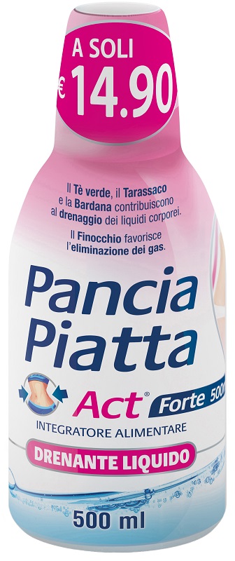 PANCIA PIATTA ACT FORTE DRENANTE LIQUIDO 500 ML - Newepa Srl