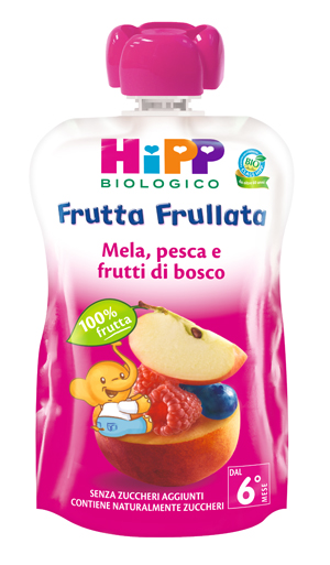 HIPP BIO FRUTTA FRULLATA MELA PESCA FRUTTI DI BOSCO 90 G - Newepa Srl