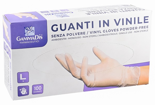 GUANTI VINILE SENZA POLVERE LARGE 100 PEZZI GAMMADIS - Newepa Srl