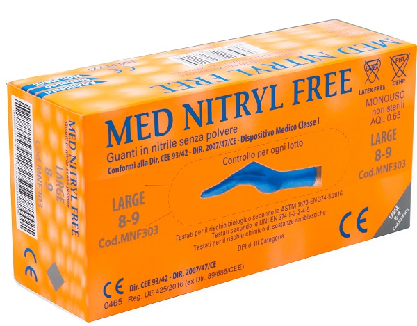 GUANTI NITRILE SENZA POLVERE LARGE 100 PEZZI GAMMADIS - Newepa Srl