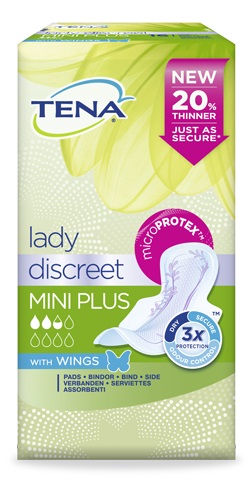 PANNOLONE SAGOMATO TENA DISCREET MINI PLUS WINGS 16 PEZZI - Newepa Srl
