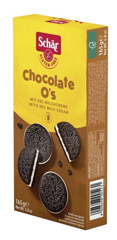 SCHAR CHOCOLATE O'S BISCOTTI AL CACAO CON CREMA AL LATTE 165 G - Newepa Srl