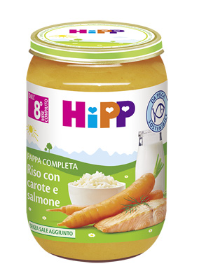 HIPP PAPPA PRONTA RISO CAROTE SALMONE 220 G - Newepa Srl