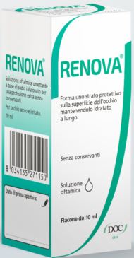 RENOVA COLLIRIO SOSTITUTO LACRIMALE A BASE DI ACIDO IALURONICO 0,4% FLACONE DA 10 ML SENZA CONSERVANTI - Newepa Srl