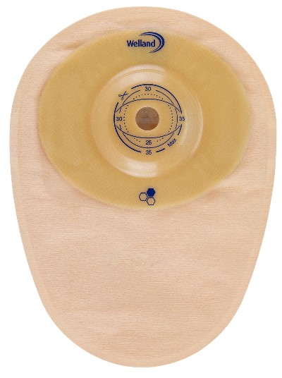 SACCA PER COLOSTOMIA WELLAND AURUM PROFILE COLO MIDI OPACA PRETAGLIATA DIAMETRO 35 MM INIZIO CONVESSITA' 35 MM 10 PEZZI - Newepa Srl