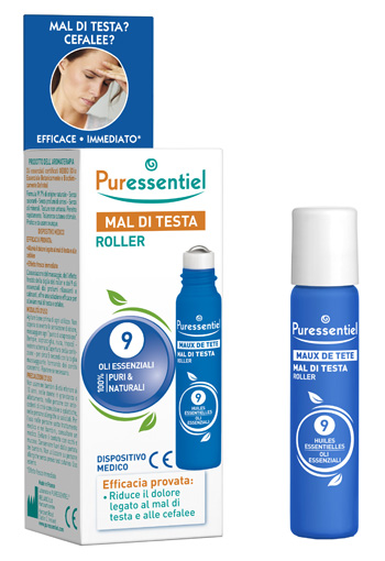 PURESSENTIEL ROLLER MAL DI TESTA AI 9 OLI ESSENZIALI 5 ML - Newepa Srl