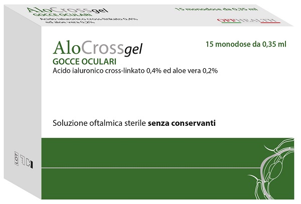 ALOCROSS SOLUZIONE OFTALMICA ACIDO IALURONICO CROSS-LINKATO 0,2% E ALOE VERA 15 MONODOSE DA 0,35 ML - Newepa Srl
