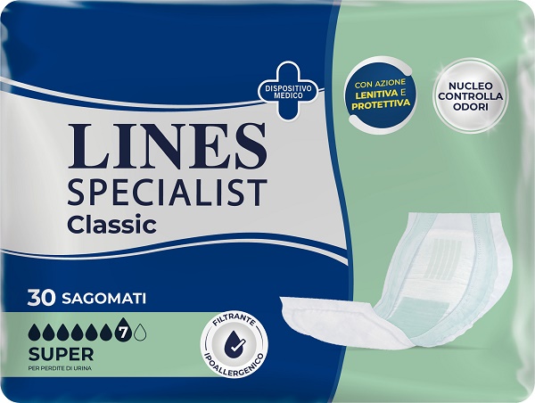 PANNOLONE LINES SPECIALIST CLASSIC SAGOMATO SUPER 30 PEZZI - Newepa Srl