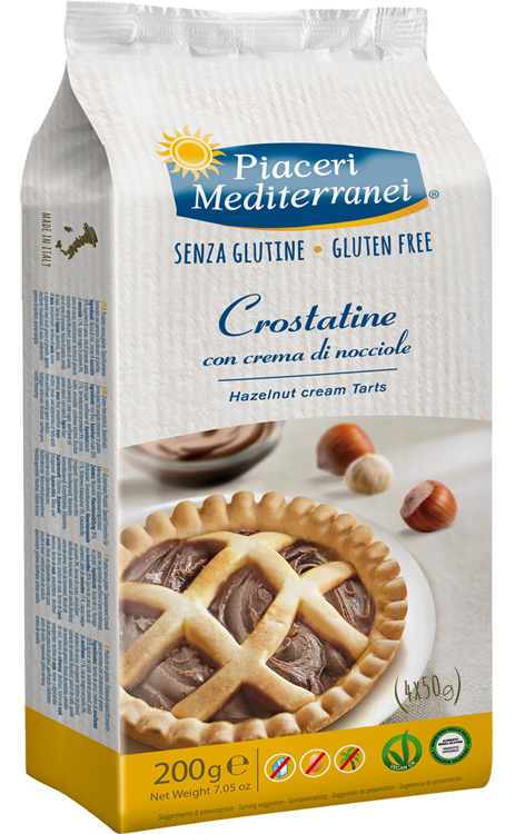 PIACERI MEDITERRANEI CROSTATINA CON CREMA DI NOCCIOLA 4 X 50 G - Newepa Srl