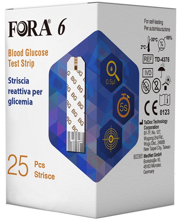 STRISCE MISURAZIONE GLICEMIA FORA 6 CONNECT BOX DA 25 PEZZI - Newepa Srl