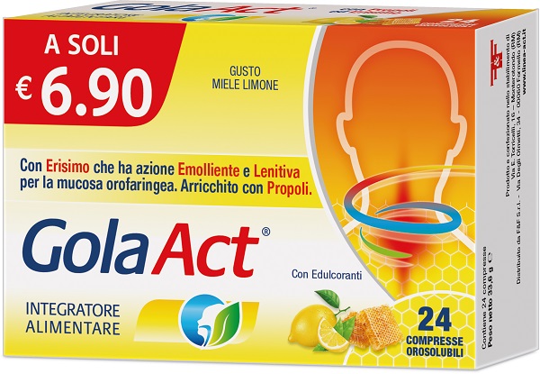 GOLA ACT MIELE E LIMONE 24 COMPRESSE OROSOLUBILI - Newepa Srl