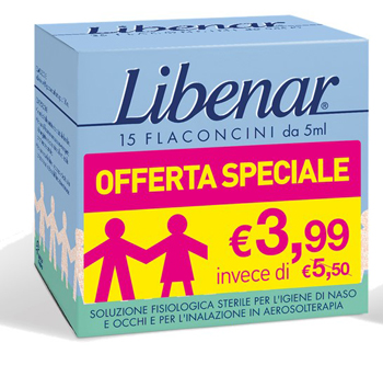 LIBENAR 15 FLACONCINI SOLUZIONE ISOTONICA 5 ML TAGLIO PREZZO - Newepa Srl