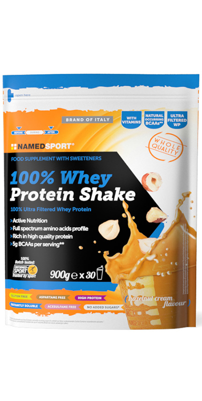 100% WHEY PROTEIN SHAKE HAZELNUT CREAM 900 G - Newepa Srl