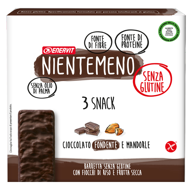 NIENTEMENO BAR FONDENTE MANDORLE 3 X 33 G - Newepa Srl