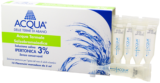 ACQUA DELLE TERME DI ABANO SOLUZIONE IPERTONICA 3% PER LAVAGGIO NASALE - Newepa Srl