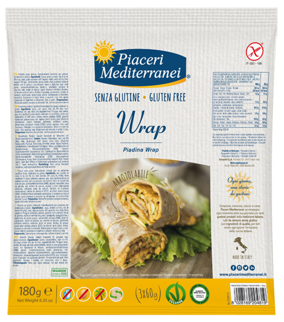 PIACERI MEDITERRANEI PIADINA WRAP 180 G - Newepa Srl