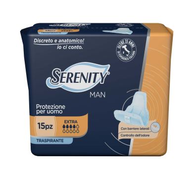 PANNOLINO SERENITY LIGHT MAN EXTRA CON ADESIVO O ALTRO FISSAGGIO 15 PEZZI - Newepa Srl