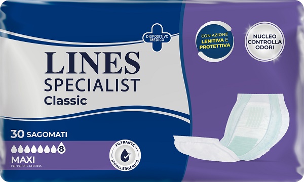 PANNOLONE PER INCONTINENZA LINES SPECIAL CLASSIC SAGOMATO MAXI 30 PEZZI - Newepa Srl