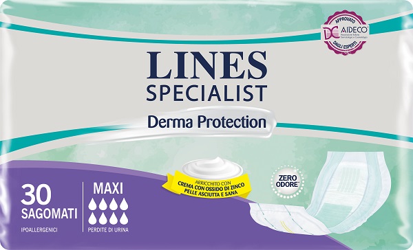 LINES SPECIALIST DERM PANNOLONE SAGOMATO MAXI 30 PEZZI - Newepa Srl