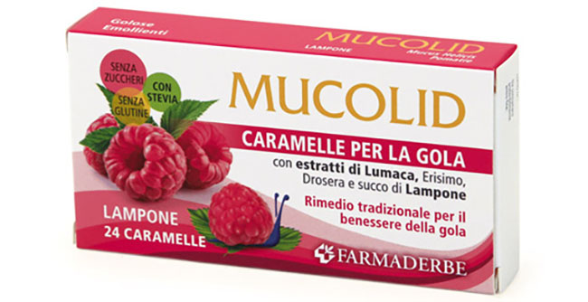 MUCOLID BRONC LUMACA & LAMPONE 24 CARAMELLE - Newepa Srl