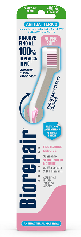 BIOREPAIR ORAL CARE ANTIBATTERICO SPAZZOLINO PIU' COMFORT PROTEZIONE GENGIVE SETOLE SUPER SOFT - Newepa Srl