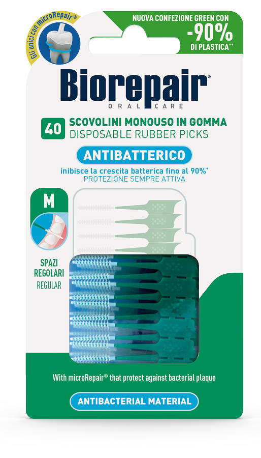 BIOREPAIR ORAL CARE ANTIBATTERICO 40 SCOVOLINI MONOUSO SPAZI REGOLARI - Newepa Srl