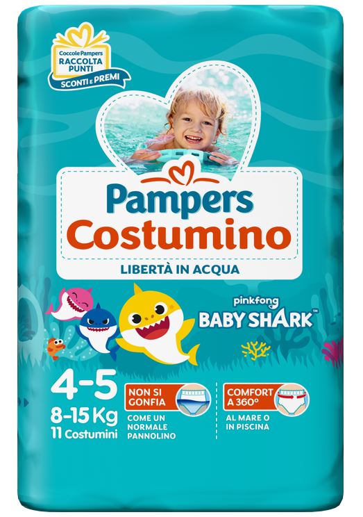 PAMPERS COSTUMINO BABY SHARK CP S 4-5 11 PEZZI - Newepa Srl