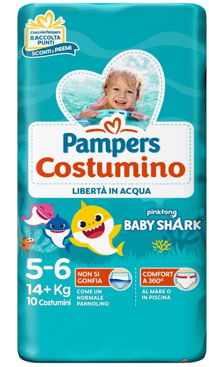 PAMPERS COSTUMINO BABY SHARK CP S 5-6 10 PEZZI - Newepa Srl
