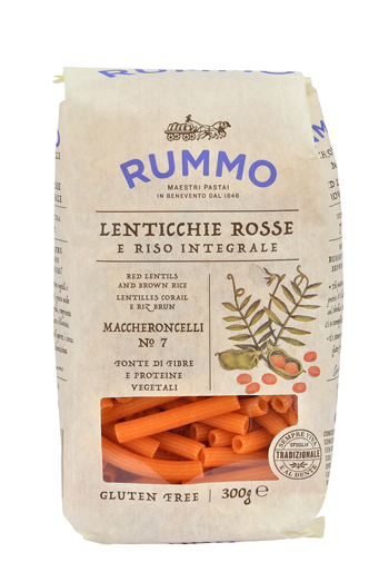 RUMMO MACCHERONCELLI N 7 LENTICCHIE ROSSE E RISO INTEGRALE 300 G - Newepa Srl