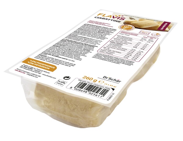 FLAVIS CIABATTINE PANINI BIANCHI APROTEICI 4 PEZZI DA 65 G - Newepa Srl