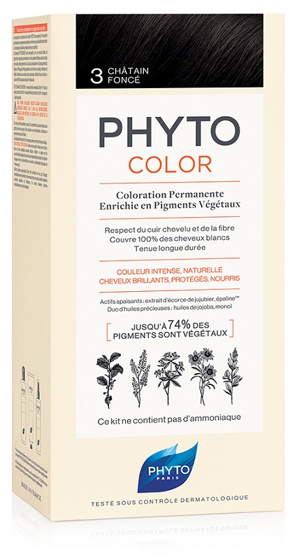 PHYTOCOLOR 3 CASTANO SCURO 1 LATTE + 1 CREMA + 1 MASCHERA + 1 PAIO DI GUANTI - Newepa Srl
