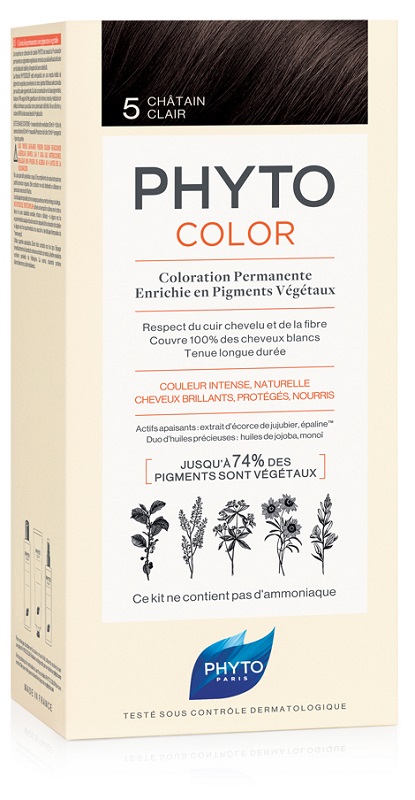 PHYTOCOLOR 5 CASTANO CHIARO 1 LATTE + 1 CREMA + 1 MASCHERA + 1 PAIO DI GUANTI - Newepa Srl