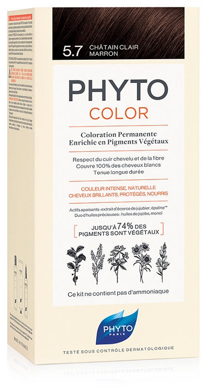 PHYTOCOLOR 5,7 CASTANO CHIARO TAB LATTE + CREMA + MASCHERA + 1 PAIO DI GUANTI - Newepa Srl