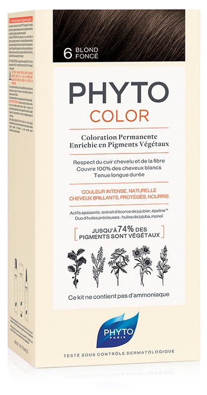 PHYTOCOLOR 6 BIONDO SCURO 1 LATTE+ 1 CREMA + 1 MASCHERA + 1 PAIO DI GUANTI - Newepa Srl