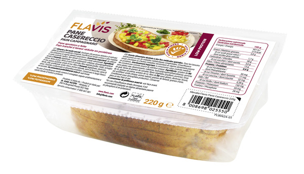 FLAVIS PANE CASERECCIO PANE APROTEICO A FETTE 220 G - Newepa Srl