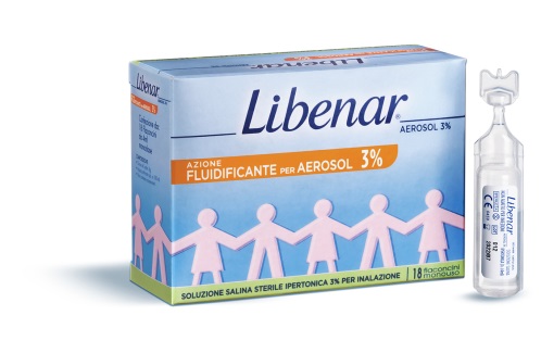 SOLUZIONE SALINA IPERTONICA 3% LIBENAR PER INALAZIONE CON AEROSOL 18 FLACONCINI MONOUSO X 4ML - Newepa Srl