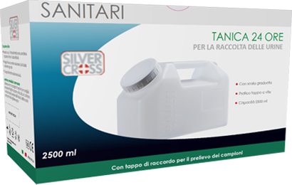 CONTENITORE PER URINA STERILE SILVER CROSS 24 ORE CAPIENZA 2500 ML - Newepa Srl