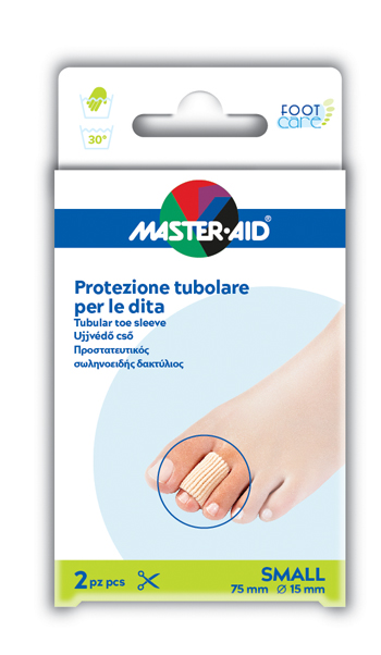 PROTEZIONE TUBOLARE IN GEL MASTER-AID FOOTCARE ELASTICIZZATO SMALL 7,5 CM 15 MM 2 PEZZI C4 - Newepa Srl