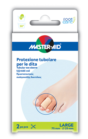 PROTEZIONE TUBOLARE IN GEL MASTER-AID FOOTCARE ELASTICIZZATO LARGE 7,5 CM 20 MM 2 PEZZI C5 - Newepa Srl