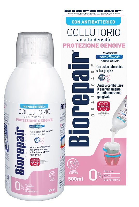BIOREPAIR ORAL CARE COLLUTORIO ALTA INTENSITA' CON ANTIBATTERICO PROTEZIONE GENGIVE 500 ML - Newepa Srl