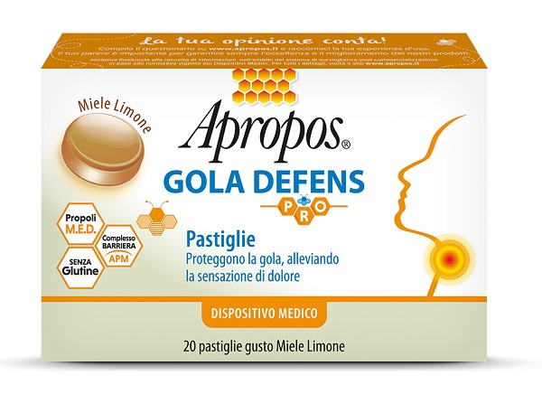 APROPOS GOLA DEFENS PRO 20 PASTIGLIE MIELE LIMONE - Newepa Srl