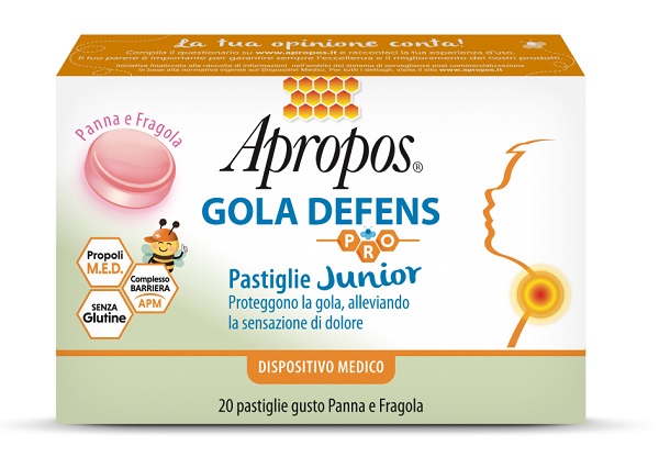 APROPOS GOLA DEFENS PRO 20 PASTIGLIE JUNIOR PANNA FRAGOLA - Newepa Srl