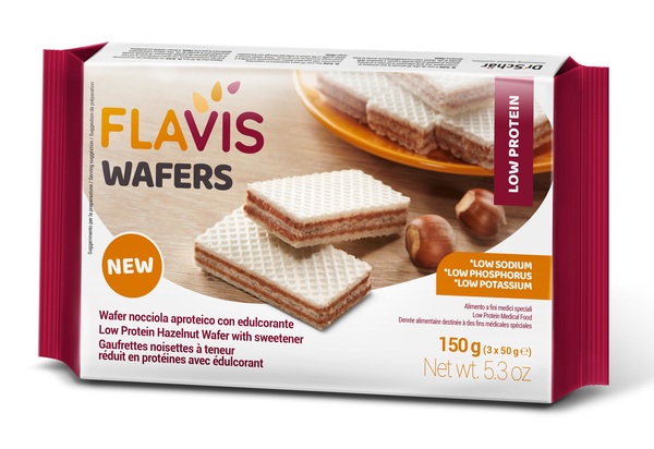 FLAVIS WAFERS NOCCIOLA APROTEICO 3 PORZIONI DA 50 G - Newepa Srl
