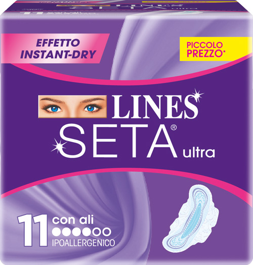 LINES SETA ULTRA ASSORBENTI CON ALI 11 PEZZI - Newepa Srl