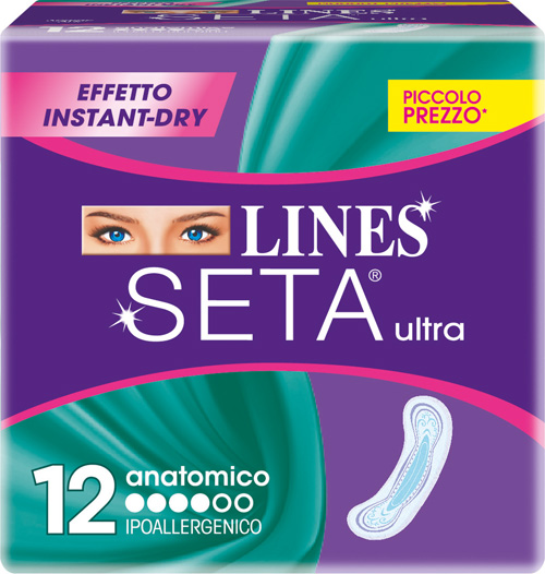 LINES SETA ULTRA ASSORBENTI ANATOMICI 12 PEZZI - Newepa Srl