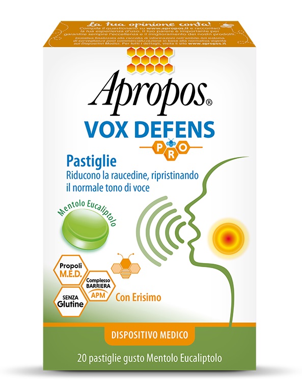 APROPOS VOX DEFENS PRO MENTOLO EUCALIPTO 20 PASTIGLIE - Newepa Srl