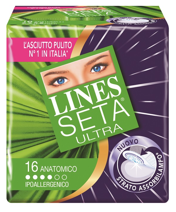 ASSORBENTE LINES SETA ULTRA ANATOMICO 16 PEZZI - Newepa Srl