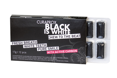 CURAPROX BLACK IS WHITE TO GO CHEWING GUM SLEEVE 12 PEZZI - Newepa Srl